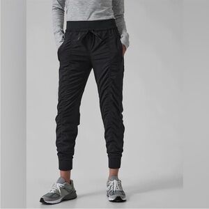 Athleta Black Ruched Leg Attitude Pants size 14